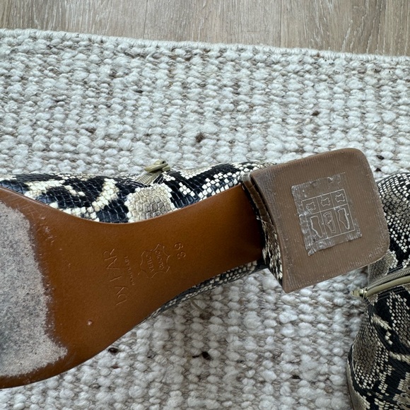 BY FAR Becca beige black snakeskin embossed leather lace up boots - Picture 14 of 14